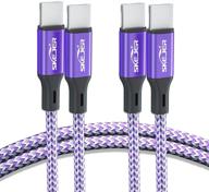 🔋 fast charging usb c to c charger cable [2 pack], skejer type c data cable nylon braided cord for efficient syncing, 3.3ft+3.3ft lengths, purple logo