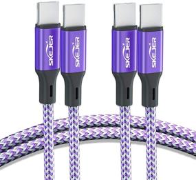 img 4 attached to 🔋 Fast Charging USB C to C Charger Cable [2 Pack], SKEJER Type C Data Cable Nylon Braided Cord for Efficient Syncing, 3.3ft+3.3ft Lengths, Purple