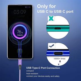 img 1 attached to 🔋 Fast Charging USB C to C Charger Cable [2 Pack], SKEJER Type C Data Cable Nylon Braided Cord for Efficient Syncing, 3.3ft+3.3ft Lengths, Purple