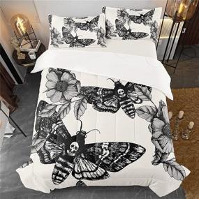 img 3 attached to 💀 Queen Size Death Skull Comforter Sets - 3D Digital Print Brushed Microfiber Bedding, Machine Washable