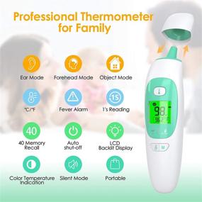 img 3 attached to 🌡️ Infrared Forehead Thermometer for Adults, Kids, and Babies - Non-Contact Medical Temperature Gun for Humans, 3-in-1 Thermometer with Accurate Instant Readings and Fever Alarm