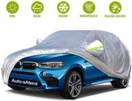 🚗 universal full car covers for suvs - 4 layers, all weather waterproof, uv protection, windproof, rain dust scratch snow car cover - fits large suvs (190’’-201’’) logo