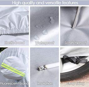 img 2 attached to 🚗 Universal Full Car Covers for SUVs - 4 Layers, All Weather Waterproof, UV Protection, Windproof, Rain Dust Scratch Snow Car Cover - Fits Large SUVs (190’’-201’’)