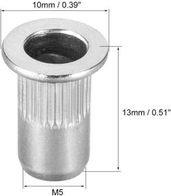 img 1 attached to uxcell M5 304 Stainless Steel Rivet Nuts Flat Head Insert 10 Pcs: High-Quality Fasteners for Secure Connections