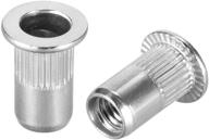 uxcell m5 304 stainless steel rivet nuts flat head insert 10 pcs: high-quality fasteners for secure connections logo