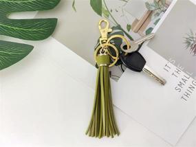 img 2 attached to 🔑 8pcs PU Leather Tassel Keychain with Lobster Swivel for Handbag, Phone, Car Key, Jewelry DIY (GD189) - 5.9''