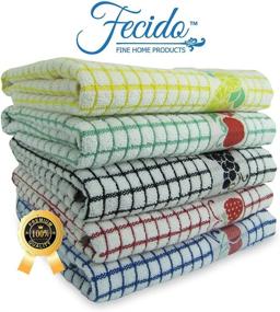 img 2 attached to 🍇 Fecido Fruity Dish Towels - Set of 4, Black Grape
