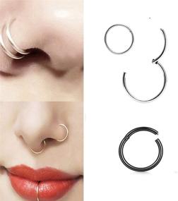 img 3 attached to 💎 Anicina Tragus Earrings, 16G Labret Studs, Monroe Medusa Lip Rings, Clicker Septum Rings, Cartilage Rook Helix Daith Earring Piercing Jewelry Set