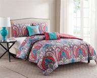 💜 vcny home casa re`al king size purple 5 piece reversible comforter set logo