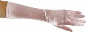 img 2 attached to Идеальное украшение: блестящие атласные перчатки длиной для девочек