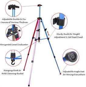 img 2 attached to 🎨 Adjustable Aluminum Metal Tripod Display Easel 20 to 61 inch - Artist Easel Stand with Portable Bag for Floor Desktop Beach Painting, Mixed Color