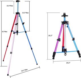 img 1 attached to 🎨 Adjustable Aluminum Metal Tripod Display Easel 20 to 61 inch - Artist Easel Stand with Portable Bag for Floor Desktop Beach Painting, Mixed Color