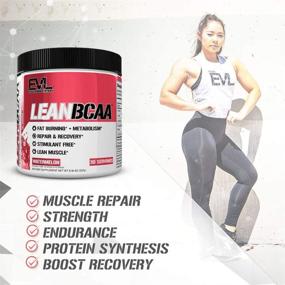 img 2 attached to 🍉 Evlution Nutrition LeanBCAA, BCAA's, CLA and L-Carnitine, Stimulant-Free, Promote Recovery and Fat Burning, No Added Sugar and Gluten Free, 30 Servings (Watermelon)