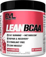 🍉 evlution nutrition leanbcaa, bcaa's, cla and l-carnitine, stimulant-free, promote recovery and fat burning, no added sugar and gluten free, 30 servings (watermelon) logo