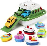 🛁 bath boat toy set with 11 pieces, including 4 mini cars and 6 squirting boats - perfect floating toys for toddlers, boys, girls, and kids in bathtub, bathroom, pool, or beach logo