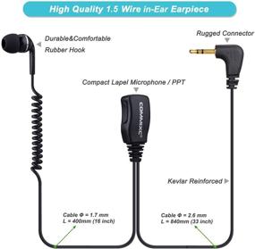 img 2 attached to 📞 COMMIXC (2-Pack) Walkie Talkie Earpiece with PTT Mic, 2.5mm 1-Pin In-Ear Two-Way Radio Headset, Compatible ONLY with Motorola Talkabout Radios