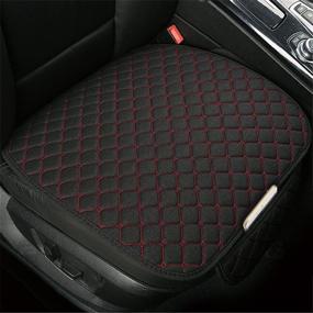 img 4 attached to 🚗 Breathable Car Seat Cover/Protector & Cushion - Universal Fit for Most Vehicles - Comfortable Automotive Interior Seat Protector for Men and Women (Black/Red)