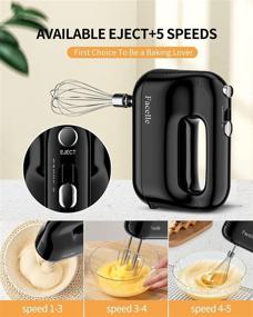 img 3 attached to 🍰 Facelle Hand Mixer Electric - 400W Power, Stable Handheld Mixer with 5-Speeds and 5 Stainless Steel Accessories for Whipping Cakes, Eggs, Cream, Cookies