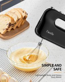 img 2 attached to 🍰 Facelle Hand Mixer Electric - 400W Power, Stable Handheld Mixer with 5-Speeds and 5 Stainless Steel Accessories for Whipping Cakes, Eggs, Cream, Cookies