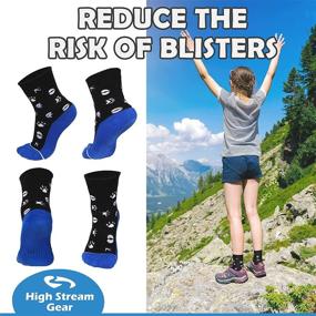 img 1 attached to Kids' Hiking Socks: 3-Pack Cushioned Socks for Trekking, Sports, and Camping
