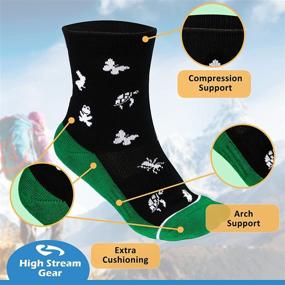 img 2 attached to Kids' Hiking Socks: 3-Pack Cushioned Socks for Trekking, Sports, and Camping