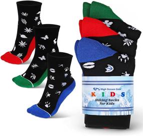 img 4 attached to Kids' Hiking Socks: 3-Pack Cushioned Socks for Trekking, Sports, and Camping