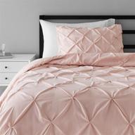 🛏️ amazon basics light-weight microfiber pinch pleat duvet cover set - twin/twinxl, blush pink review logo