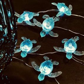 img 1 attached to 🐢 Cute Green Sea Turtle String Lights: Vibrant Beach Themed Ocean Fairy Decor, USB Powered with Remote Control - Ideal for Christmas, House Parties, Bathrooms, Baby Showers