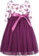 flofallzique girls tea party dress: elegant long-sleeve maxi tulle dress for weddings, easter, and special occasions logo