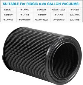 img 2 attached to 🔍 YZHUPTE VF5000 3-Layer Dust Replacement Filter for Ridgid 6-20 Gallon Wet Dry Vacuums - Pleated Fiber Vacuum Filter