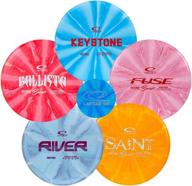 🥏 master the game with the latitude 64 retro burst disc golf starter set: frisbee golf, river fairway, ballista distance, saint fairway, fuse midrange, and keystone putter logo