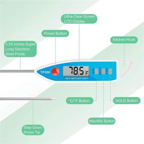 img 3 attached to Digital Kitchen Thermometer - Instant Read Food Thermometer for Cooking Meat, Candy, and Grill with Fahrenheit/Celsius Switch - Ideal for Food, BBQ, Milk, Water, and Turkey - by DWEPTU