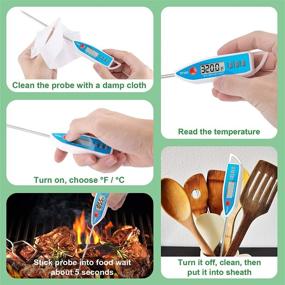 img 1 attached to Digital Kitchen Thermometer - Instant Read Food Thermometer for Cooking Meat, Candy, and Grill with Fahrenheit/Celsius Switch - Ideal for Food, BBQ, Milk, Water, and Turkey - by DWEPTU