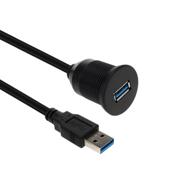 usb 3.0 mount cable - convenient panel dash flush extension cable for cars, boats, motorcycles & more (3.3ft/1m) logo