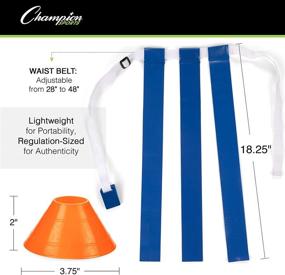 img 1 attached to 🏈 Champion Sports Deluxe Flag Football Game Set - Complete Equipment for Thrilling Matches: 5 Blue & 5 Yellow Flag Belts, 4 Orange Disc Cones, and Mesh Carrying Bag