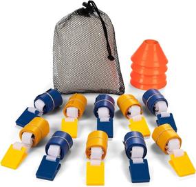 img 4 attached to 🏈 Champion Sports Deluxe Flag Football Game Set - Complete Equipment for Thrilling Matches: 5 Blue & 5 Yellow Flag Belts, 4 Orange Disc Cones, and Mesh Carrying Bag