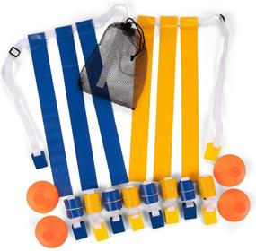 img 3 attached to 🏈 Champion Sports Deluxe Flag Football Game Set - Complete Equipment for Thrilling Matches: 5 Blue & 5 Yellow Flag Belts, 4 Orange Disc Cones, and Mesh Carrying Bag