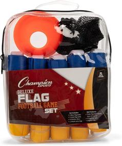 img 2 attached to 🏈 Champion Sports Deluxe Flag Football Game Set - Complete Equipment for Thrilling Matches: 5 Blue & 5 Yellow Flag Belts, 4 Orange Disc Cones, and Mesh Carrying Bag