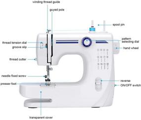 img 2 attached to 🧵 Multifunctional Household Sewing Machine Kit: Beginner's Portable Machine with 12 Stitch Patterns, Light, Foot Pedal, and Storage Drawer