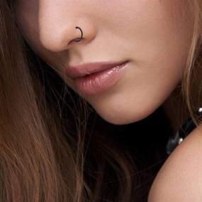 img 1 attached to 💍 5PCs Hoveox Surgical Steel Nose Rings | Hoop Lip Rings | Septum Rings | Nose Piercing Helix Earrings