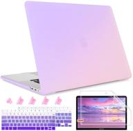 may chen macbook air 13 inch case 2020 2019 2018 release a1932 a2179 a2337 m1 with retina display, gradient purple: ultimate protection and style with keyboard cover - compatible with newest air 13 with touch id logo