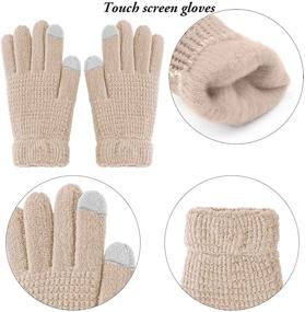 img 1 attached to 🧣 Stay Cozy and Stylish: Aneco Winter Warm Knitted Scarf Beanie Hat and Gloves Set for Men & Women