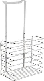 img 2 attached to 🔧 Versatile YBM Home Over The Cabinet Door Storage Basket Caddy: Organizing Kitchen, Wine, Bathroom and Cleaning Supplies in Chrome