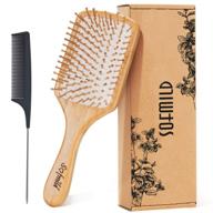 bamboo hair brush and detangling comb set: eco-friendly haircare for healthy, strong, and silky hair logo