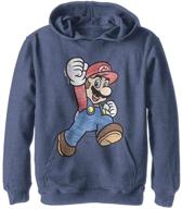 👕 fashionable nintendo hooded pullover fleece heather boys' clothing: a must-have in fashion hoodies & sweatshirts logo