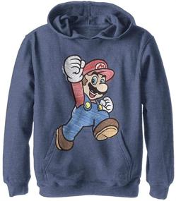 img 1 attached to 👕 Модный накидкас капюшоном с логотипом Nintendo, из флиса, серого цвета. Детская одежда: необходимость в коллекции худи и свитшотов модного стиля.