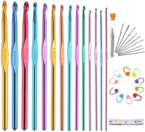 img 4 attached to BCMRUN 34Pcs Crochet Hooks Set,14 Size 2.25mm(B)-10mm(N) Ergonomic Handles Crochet Kit with Case,Large-Eye Blunt Knitting Needles Tools, Knit Needles Weave Yarn Craft Sewing Tools Set, Best Gift for Crocheting and Knitting Enthusiasts