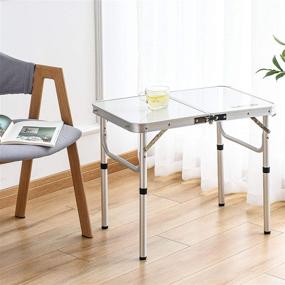 img 3 attached to 🏕️ Camp Field Folding Table Small, Lightweight Aluminum Dining Table with Adjustable Height Legs - Indoor/Outdoor Portable Table for Picnic Camping - 24''L x 16''W - 2-Feet (2 Heights: 10"/19")