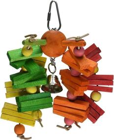 img 1 attached to 🎠 Vibrant Carousel Chew Bird Toy with Bell, Featherland Paradise - Enhance Your Bird's Playtime!