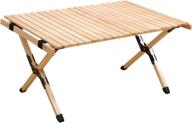 portable wooden egg roll table for picnic, camping, travel, beach, tailgating, patio, garden bbq - zh & art logo